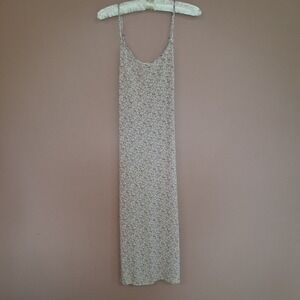 Aeropostale Floral Midi Dress Small Pink Green‎ Viscose Slip Cottagecore Y2K 00s